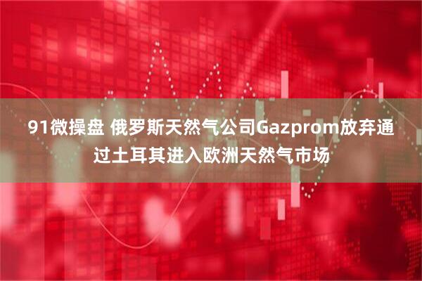 91微操盘 俄罗斯天然气公司Gazprom放弃通过土耳其进入欧洲天然气市场