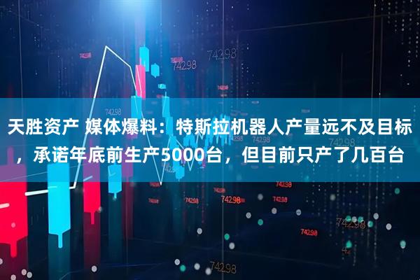 天胜资产 媒体爆料：特斯拉机器人产量远不及目标，承诺年底前生产5000台，但目前只产了几百台